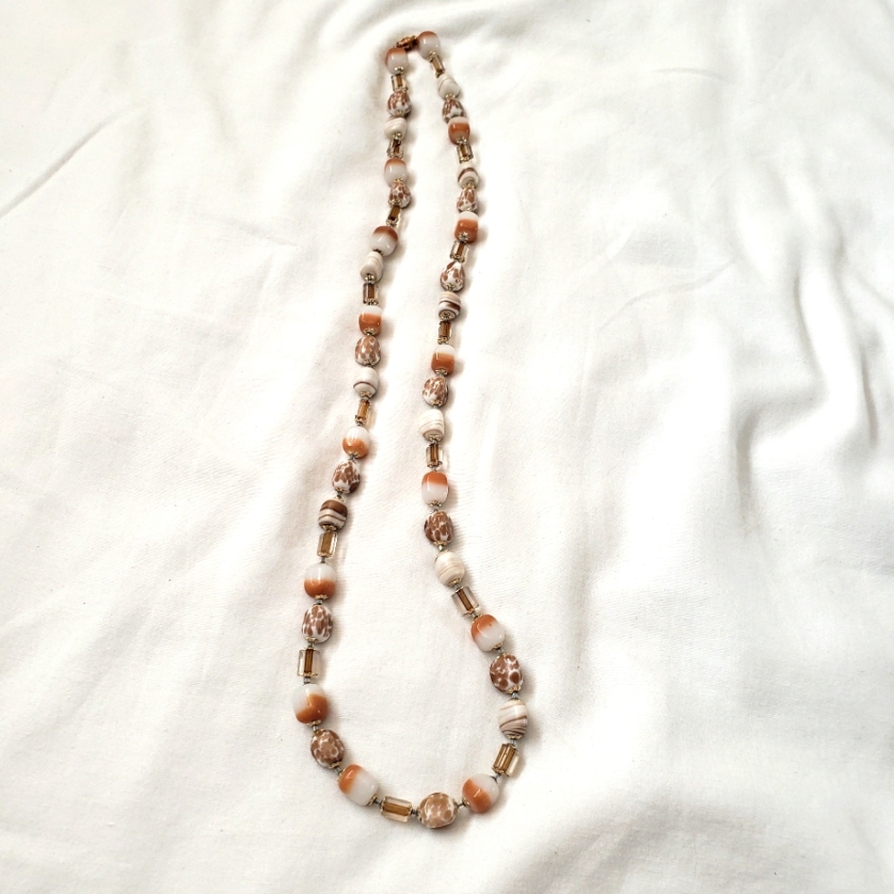 Stone and Crystal necklace 30"